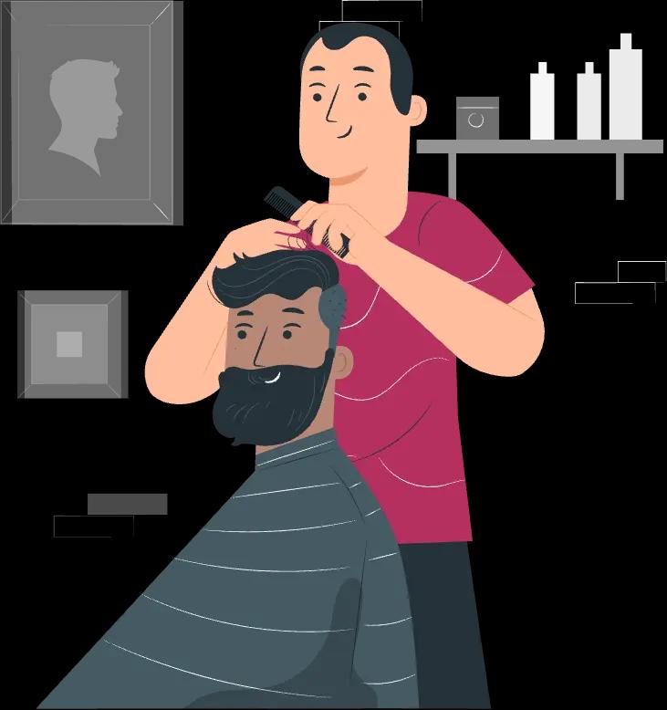 Barber cutting someone's hair